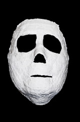 White ghost Halloween mask/Ghost face mask Halloween on black background