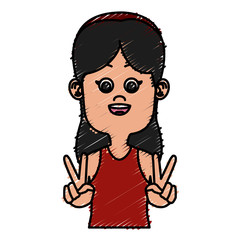 Cute girl cartoon icon vector illustration graphic design