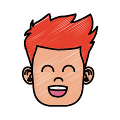 Funny boy face icon vector illustration graphic design