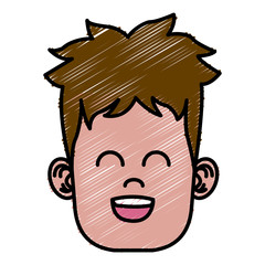 Funny boy face icon vector illustration graphic design