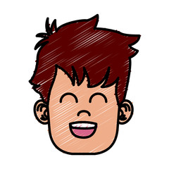 Funny boy face icon vector illustration graphic design
