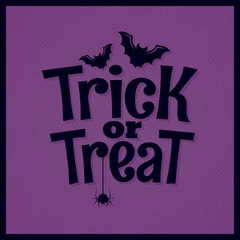 Trick or treat halloween lettering background - obrazy, fototapety, plakaty