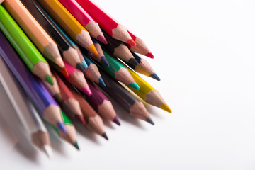 Set of Colorful Colored Pencils or Crayons multicolor
