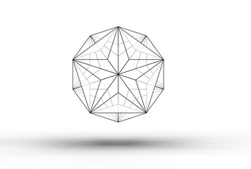 3d illustration of great dodecahedron isolated on white