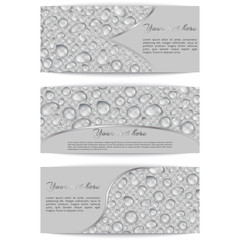 Set of horizontal banners with dew
