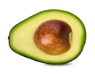 Fresh avocado isolated on white background with clipping path