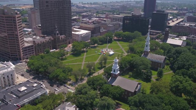 Aerial Connecticut Newhaven July 2017 Sunny Day 4K Inspire 2