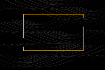 frame with abstract wave or wings