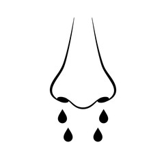 Runny nose allergy vector icon