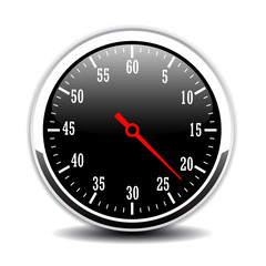 Round metal time counter vector icon