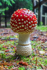 Amanita Muscari Group on a forest floor.