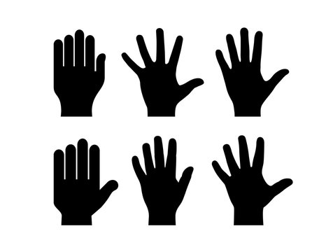 Human hand palm silhouette icon
