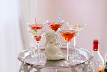 Buffet table with martini
