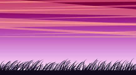 purple landscape. windy day.