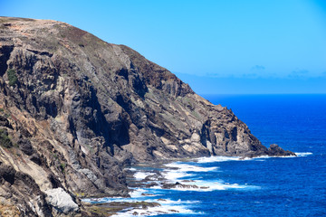 Fototapeta na wymiar Coastal landscape near Fonte da Areia, Porto Santo, Portugal