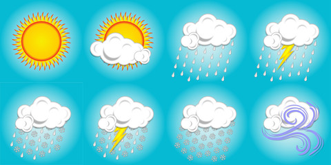 Set of weather icons