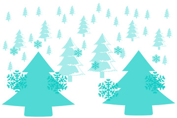 coniferous blue snow forest