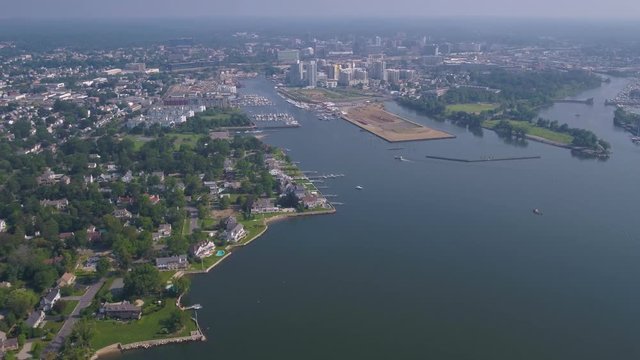 Aerial Connecticut Stamford July 2017 Sunny Day 4K Inspire 2