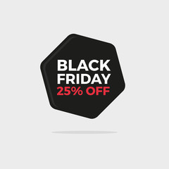 Black Friday flat design sale badge for e-commerce website and on-line shopping