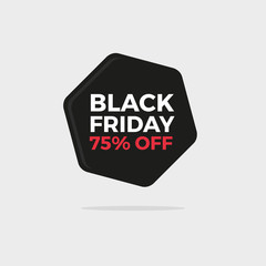 Black Friday flat design sale badge for e-commerce website and on-line shopping