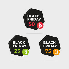 Black Friday flat design sale badge for e-commerce website and on-line shopping