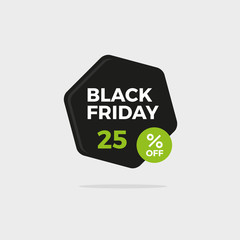 Black Friday flat design sale badge for e-commerce website and on-line shopping