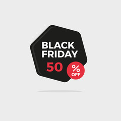 Black Friday flat design sale badge for e-commerce website and on-line shopping