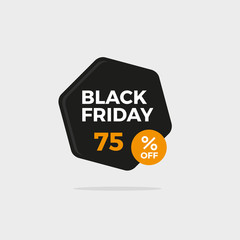 Black Friday flat design sale badge for e-commerce website and on-line shopping