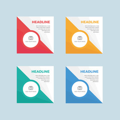 Set of minimalistic flat design web banners template for web site