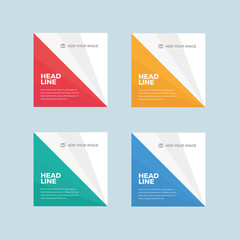 Set of minimalistic flat design web banners template for web site