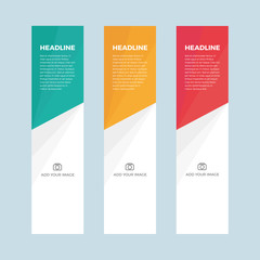 Set of minimalistic flat design web banners template for web site