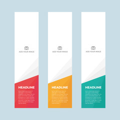 Set of minimalistic flat design web banners template for web site