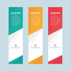 Set of minimalistic flat design web banners template for web site