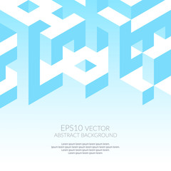 Abstract background in isometric style. Build of three-dimensional shapes.