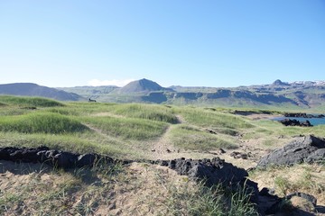 Landschaft bei Hellnar im Snæfellsjökull-Nationalpark / Snaefellsnes Halbinsel, West-Island