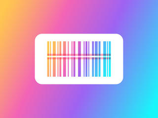 Rainbow barcode scanning. Barcode icon. Bar code vector illustration