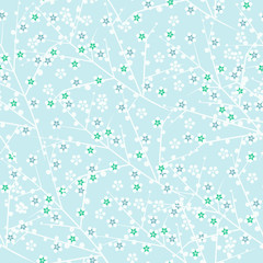 Japanese pattern. Cherry blossom. Ornament with oriental motifs. Vector.