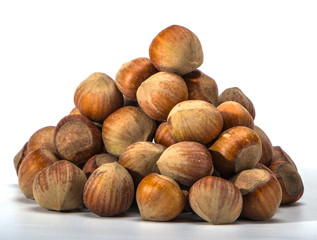 hazelnuts closeup on a light background