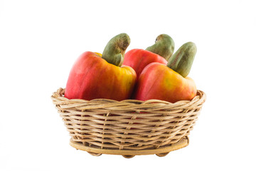 Cashew in a basket bowl