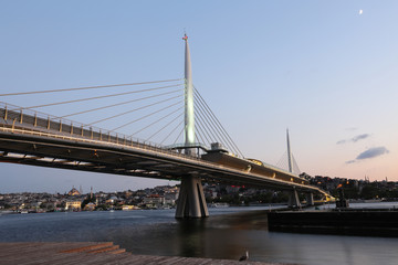 Fototapeta na wymiar Golden Horn Metro Bridge in Istanbul, Turkey