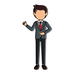 Obraz premium businessman avatar character icon vector illustration design