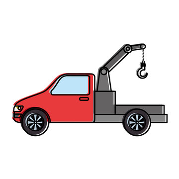 truck crane isolated icon vector illustration design