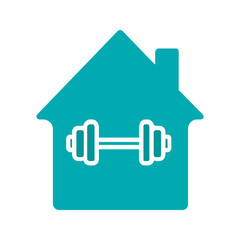 Home sport training glyph color icon