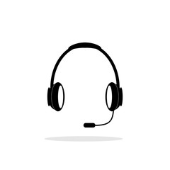 Headphones with microphone vector