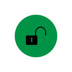 Padlock open round icon vector