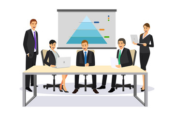 Business People in a Meeting Illustration