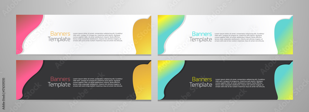 Aufkleber Fluid fine quality gradient shape composition for banner or header design templates. Vector design