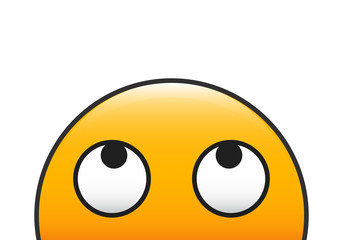 Cute emoticon looking up. Vector illustration for different concepts