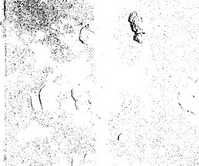 Fototapeta premium Distressed halftone grunge black and white vector texture - dirty splashes of paint and plaster on the old floor background. Vector illustration for abstract vintage effect with noise and grain.