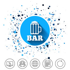 Bar or Pub sign icon. Glass of beer symbol.